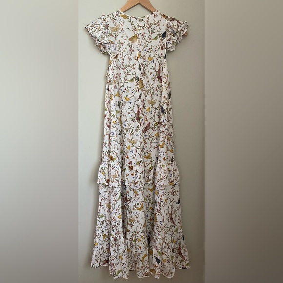 Zimmermann Frilled Tank MIDI Dress Garden Print Butterfly Size 2 / US Medium - Picture 7 of 16